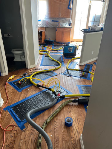 Pipes and supplies for water damage restoration